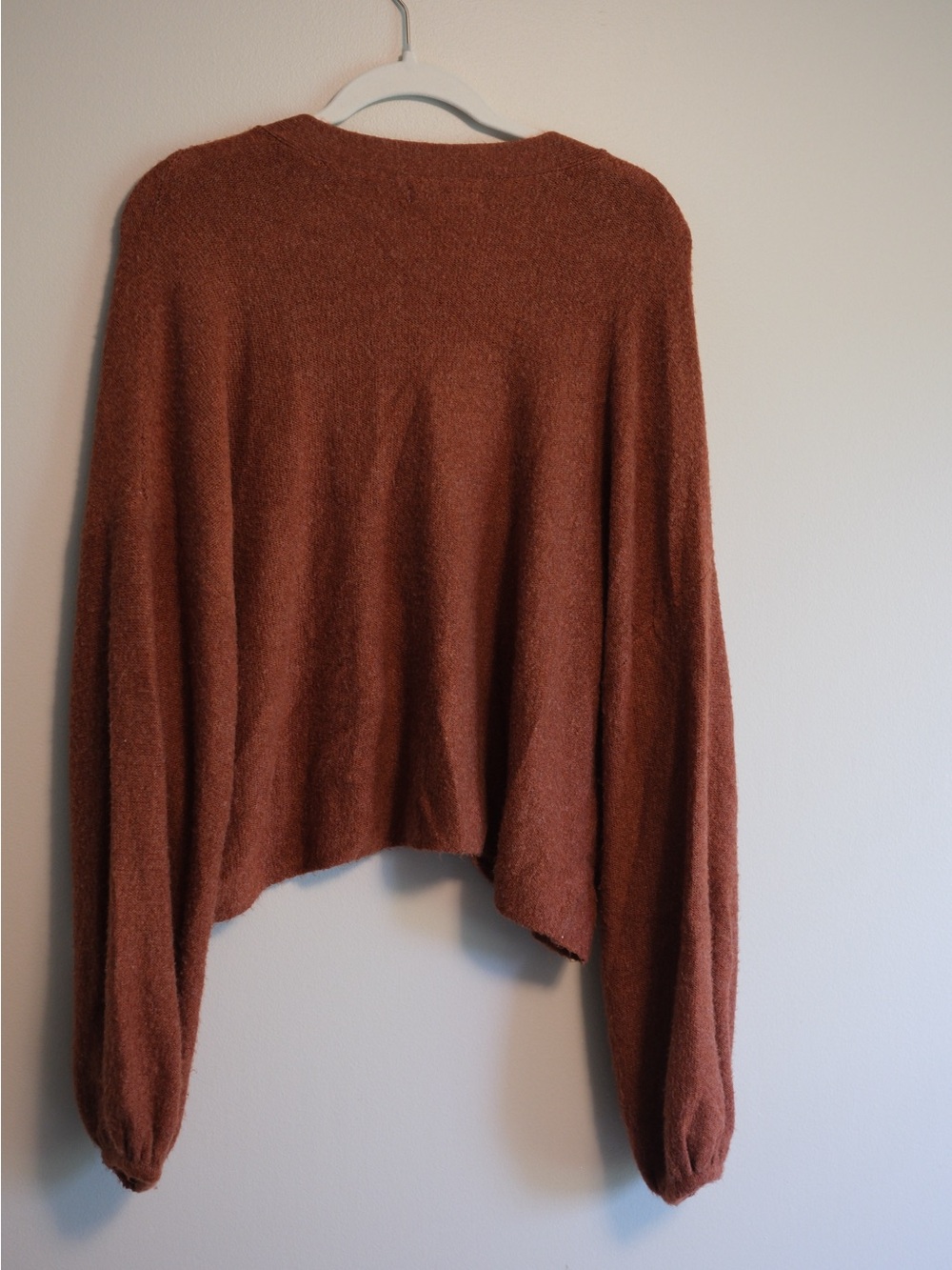 American Eagle Outfitters Cropped V-Neck Button Cardigan - Rust - Picture 3 of 4